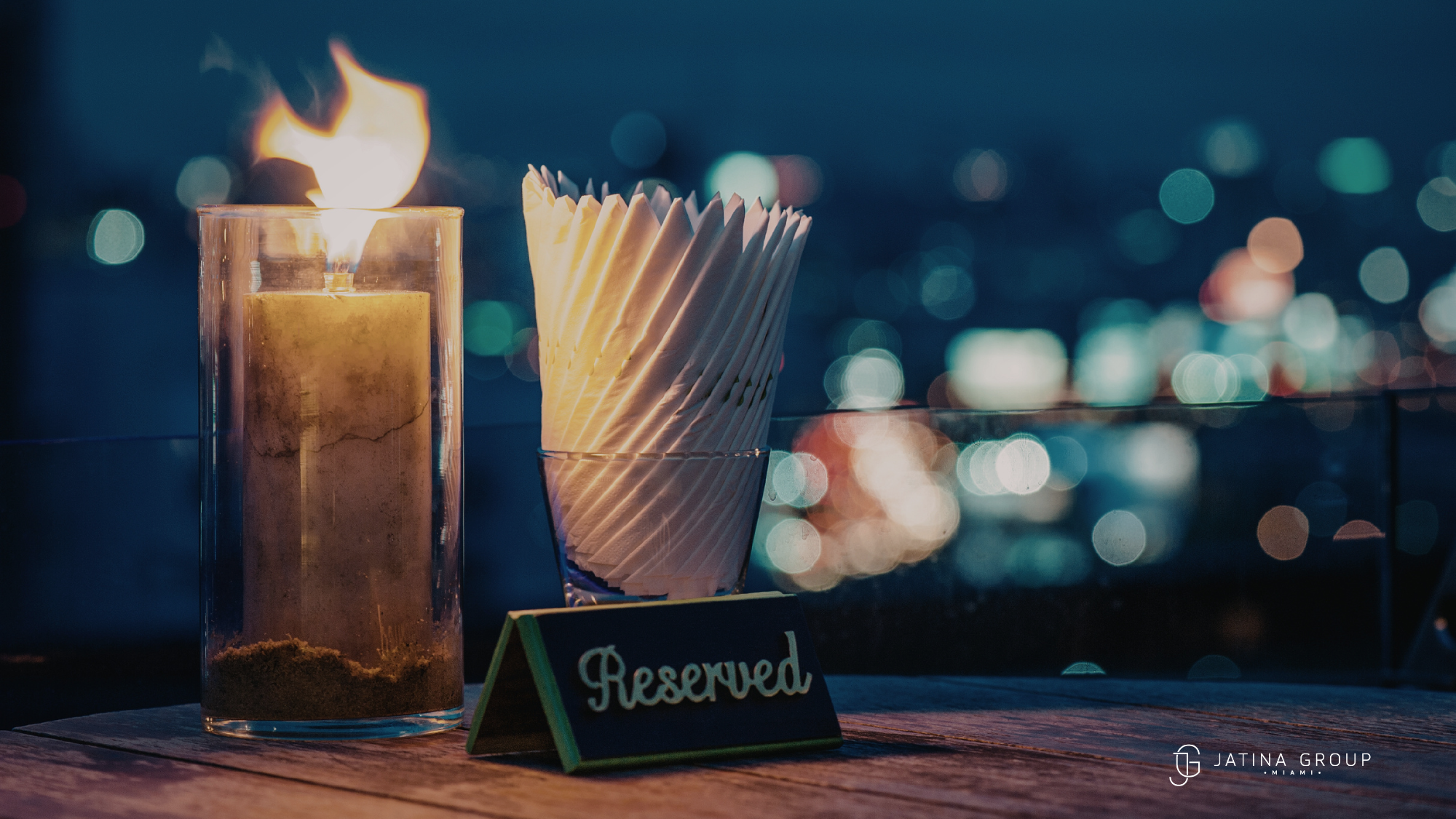 Miami Rooftop Bar Skyline Night Cocktails