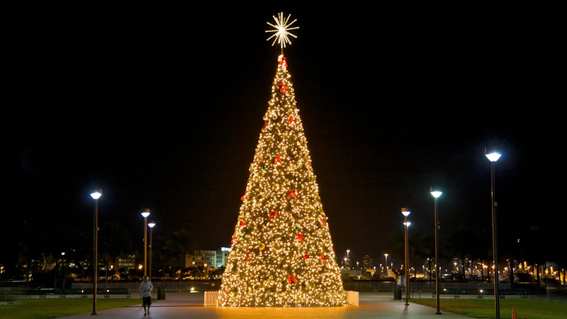 Luxury Villa Christmas Tree Night