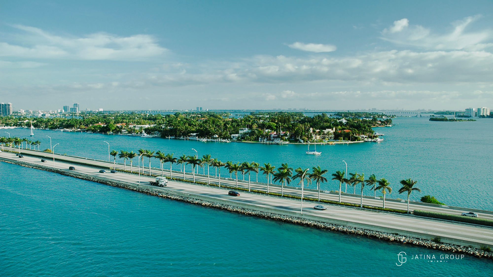 Rickenbacker Causeway Miami Skyline Sunset