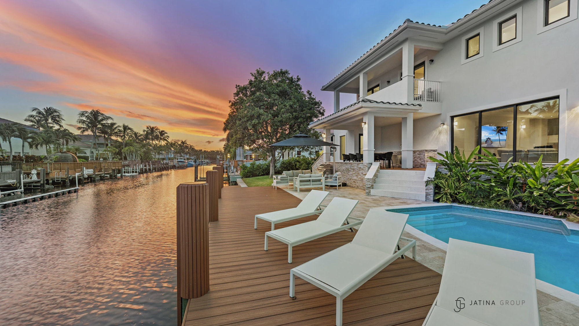 Miami Yacht Sunset Silhouette