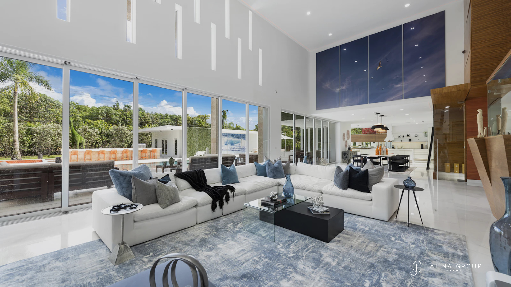 Luxury Villa Living Room Private Garden