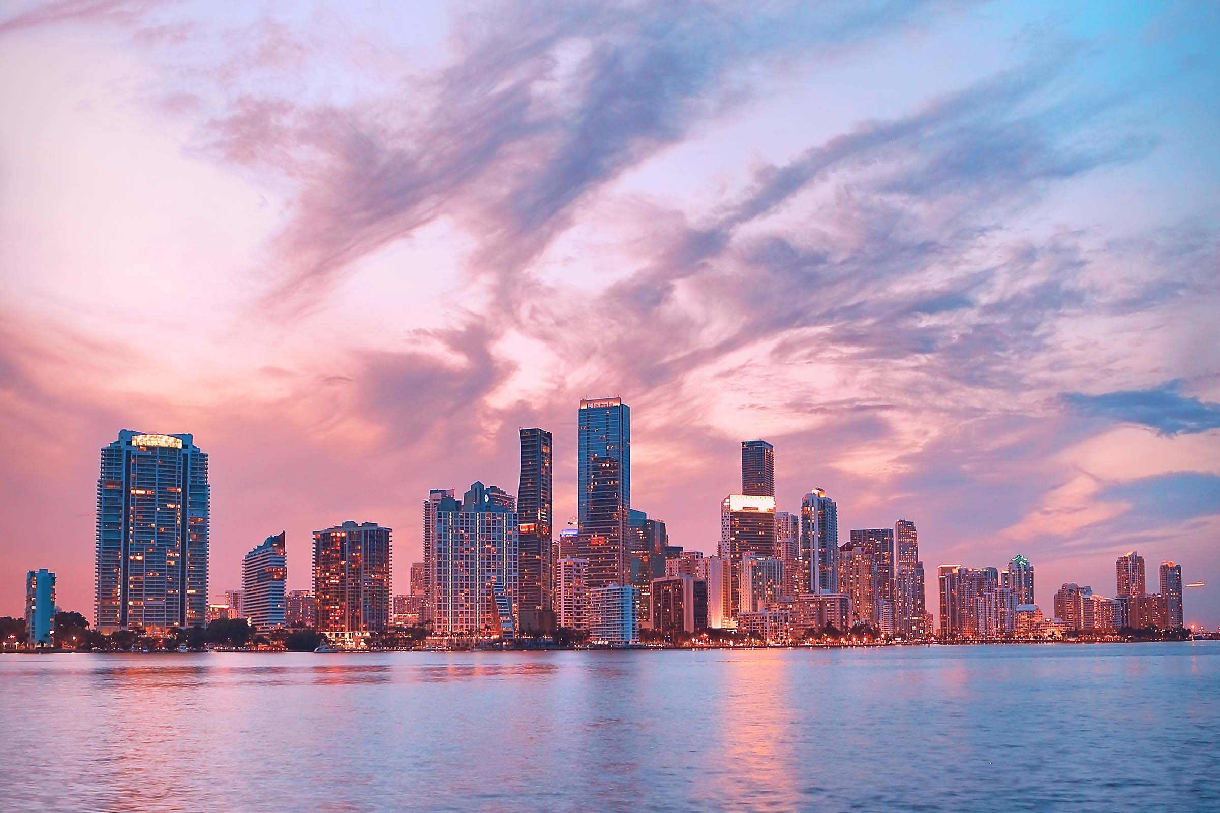 Miami Skyline Sunset