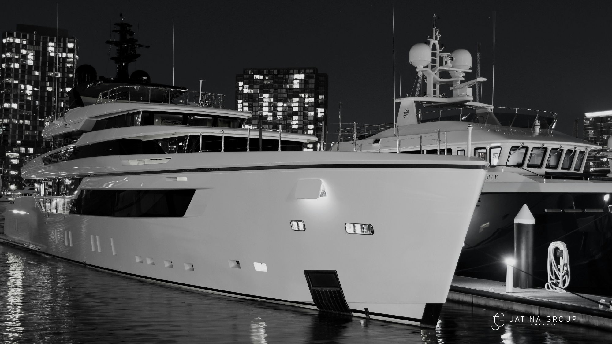 Yacht Returning Miami Skyline