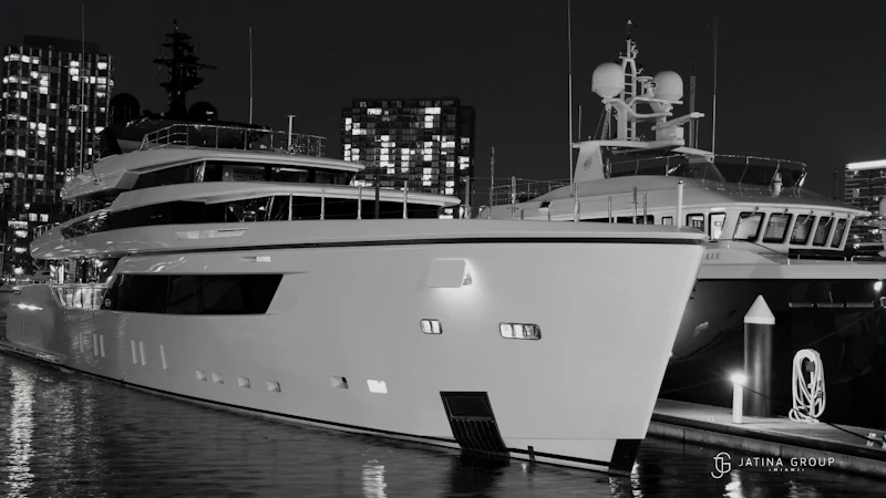 Yacht Returning Miami Skyline