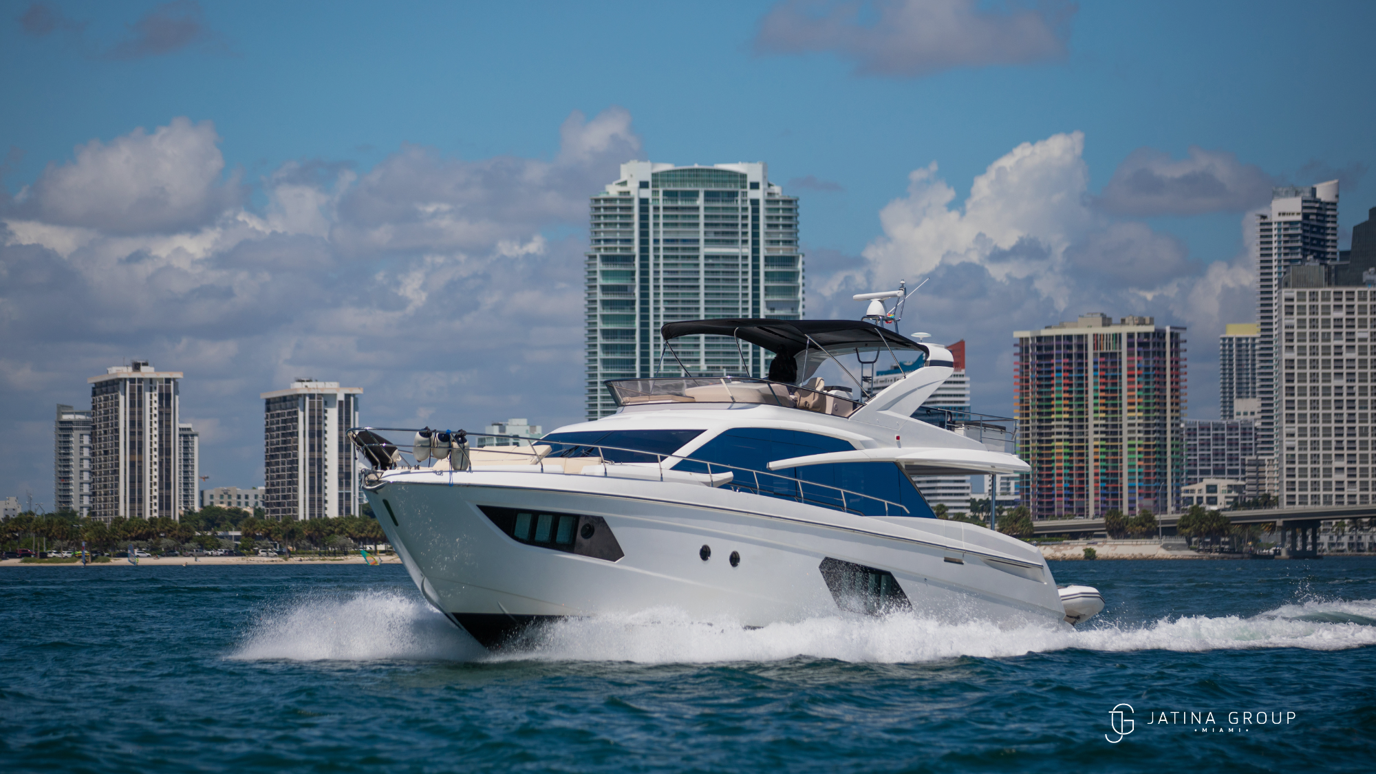 Summer Yacht Miami Biscayne Bay Calm Day Cruise