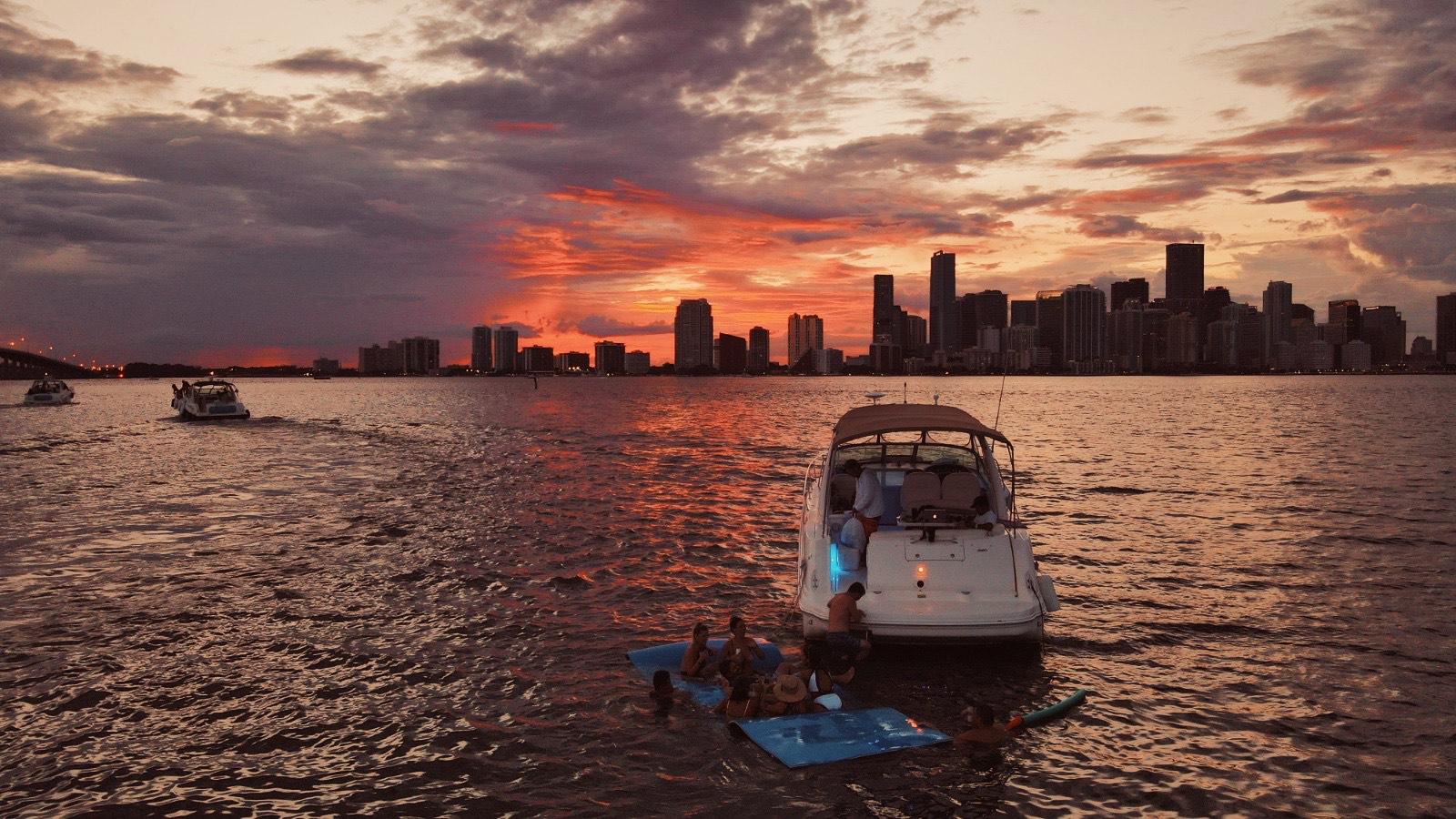 Miami Yacht Departure Sunset