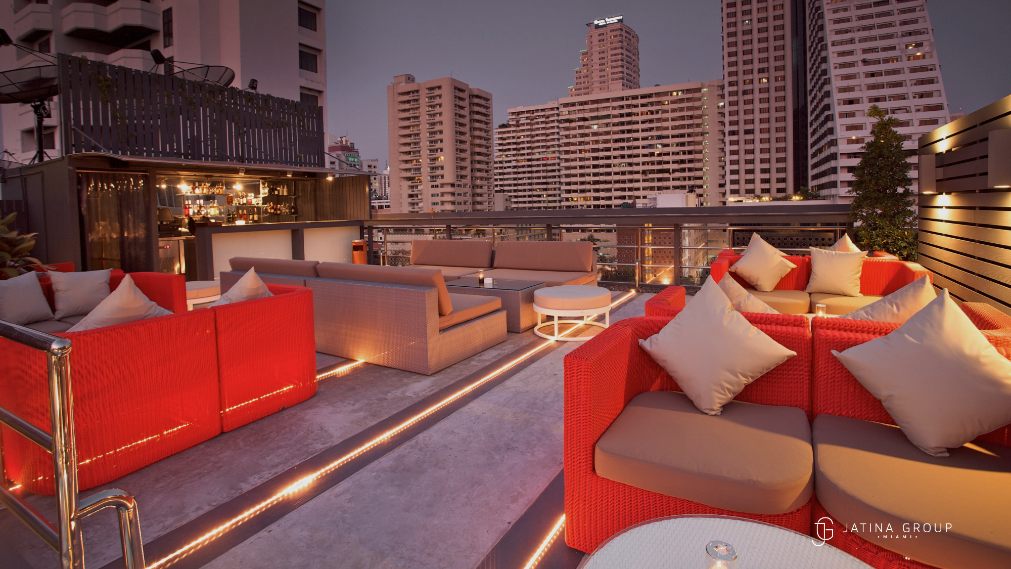 Miami Rooftop Bar Skyline Night