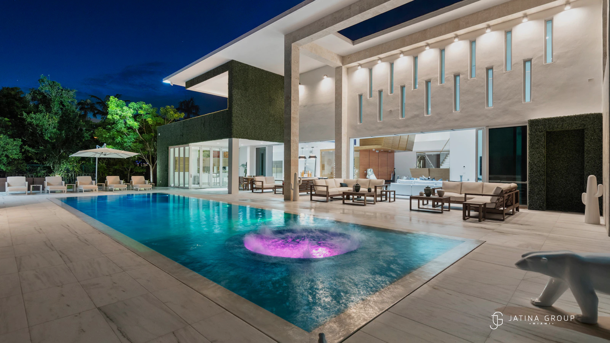 Miami Villa Night Pool