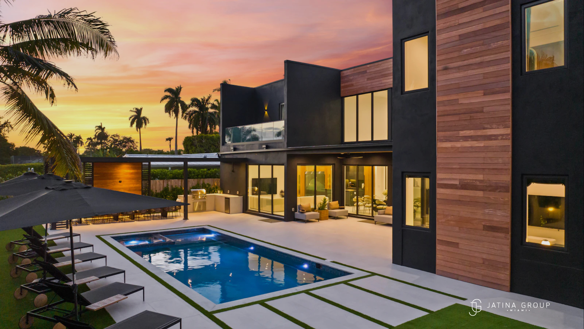 Nighttime Heated Pool Miami