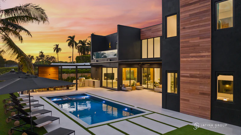 Nighttime Heated Pool Miami
