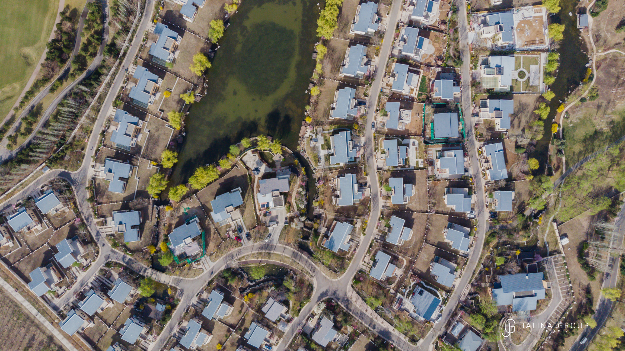 Multi Villa Miami Compound Aerial Pool Areas